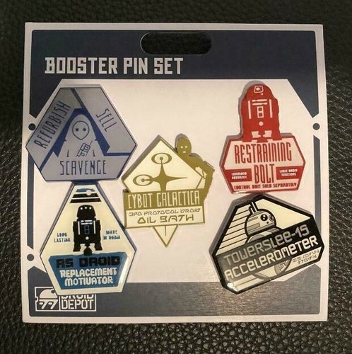 STAR WARS DROID DEPOT - NEW 5 PIN SET - LUCUS FILMS Disney 2019 - Galaxy's Edge
