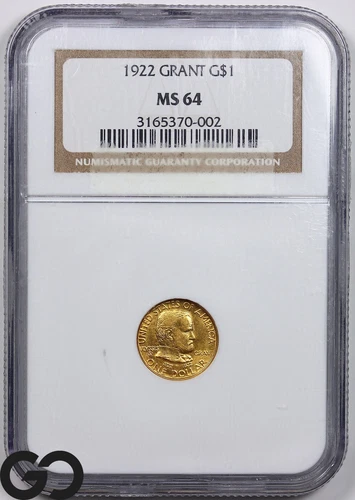 1922 Grant Gold Commemorative NGC MS 64 ** Premium Quality Better Date!