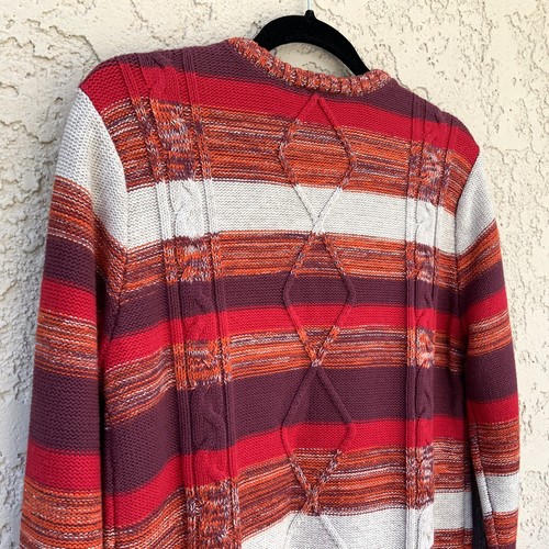 Hanna Andersson Kids Wool Blend Size 160 US 14/16 Cable Knit Sweater Striped - Picture 14 of 18