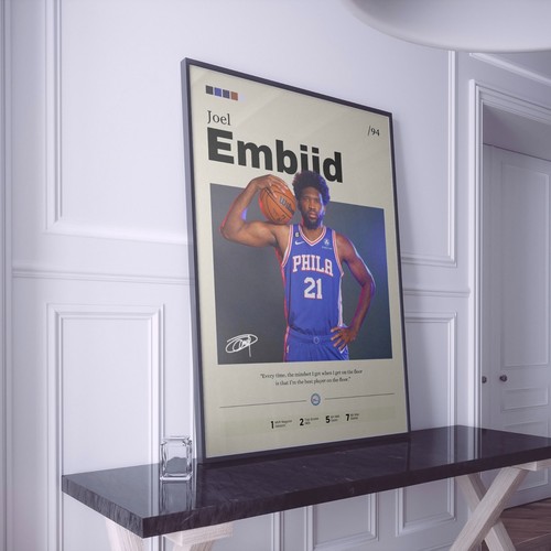 Joel Embiid poster, Philadelphia 76ers art, Basket print, Embiid Philadelphia - Picture 5 of 10