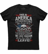 Mens American Flag This Is America We Love Freedom Patriotic 2A T Shirt USA US