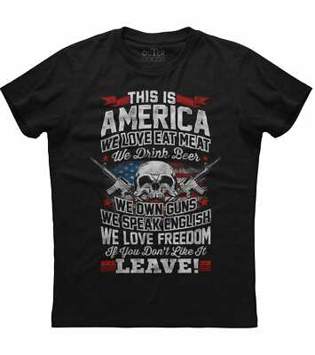 #ad Mens American Flag This Is America We Love Freedom Patriotic 2A T Shirt USA US $19.95
