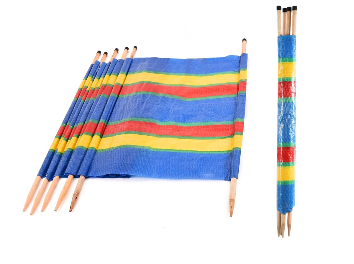 Pole Windbreaker Beach Shade Holiday Striped Wind Breaker Garden