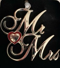 2020 MR MRS FIRST CHRISTMAS TOGETHER ANNIVERSARY ORNAMENT EUROPEAN CRYSTALS NIB