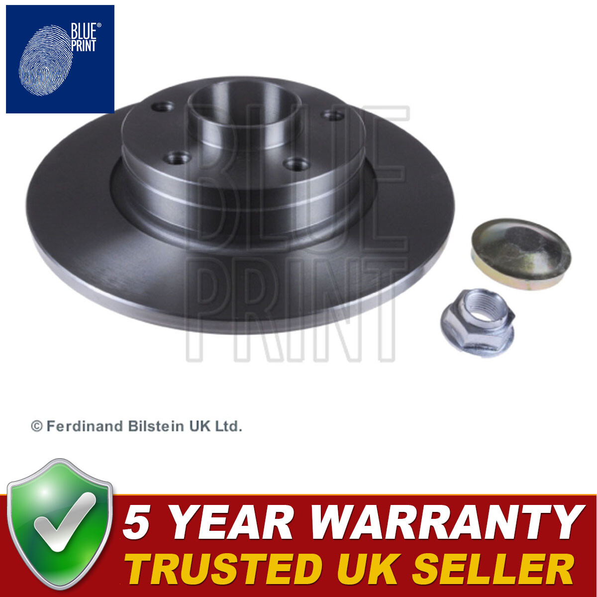 2x Blue Print Rear Brake Discs Solid 280mm for RENAULT TRAFIC 
