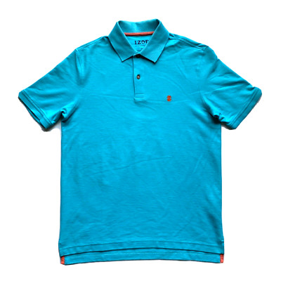 NEW IZOD Polo Shirt Mens Small Blue The Advantage Golf Casual Athleisure