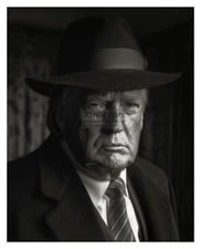 PRESIDENT DONALD TRUMP AS OLD TIME DETECTIVE 8X10 AI PHOTO