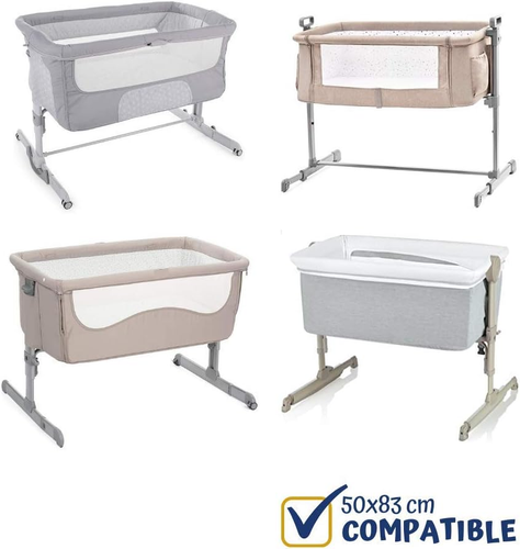 Set of 2 Flannel Fitted Sheets for Next to Me Cot 83 X 50 Cm - 100% Warm, Soft C - Picture 2 of 12