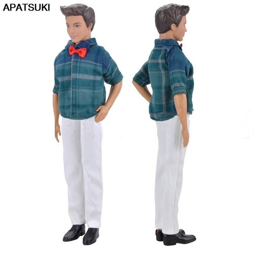 1set 1/6 Doll Clothes Blue Plaid Shirt 