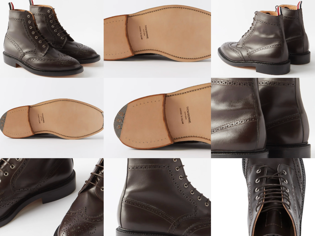 THOM BROWNE WINGTIP GOODYEAR SOLE BROGUE BOOTS Ankle Schuhe THOM BROWNE WINGTIP GOODYEAR SOLE BROGUE BOOTS Ankle Schuhe