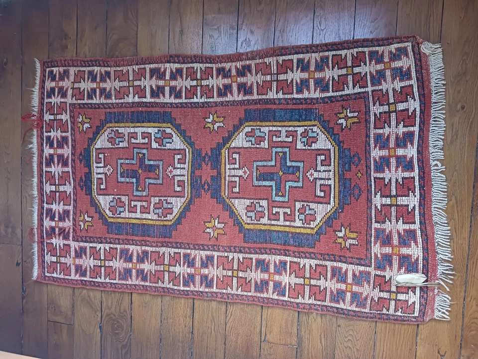Tapis Kilim Anatolie fait main 30's - Photo 2/3