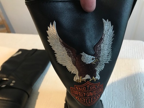 Vintage Harley Davidson Leder Stiefel mit Adler Logo schwarz Gr. 9uk Gr. - Bild 6 von 20