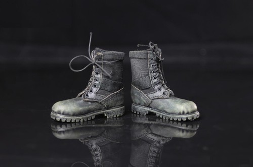 1/6 BLACK Combat tactic boots soldier shoes for 12" figure hot toys phicen ❶USA❶ - Picture 2 of 2