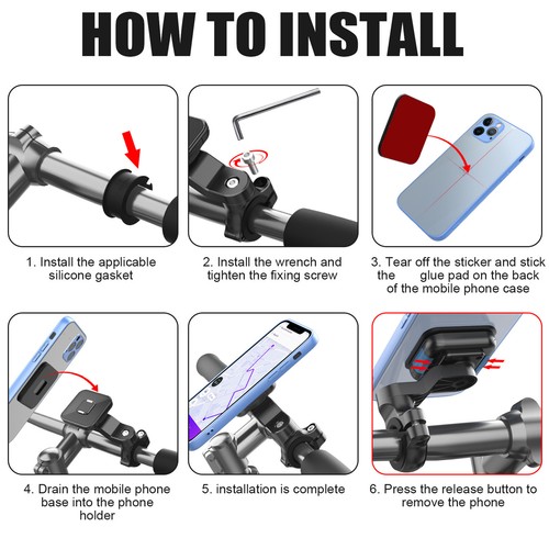 For refer to description Phone Mount for Riding Motorcycle pretty well - Photo 7 sur 9