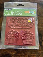 hero arts cling stamp 2011 Happy Birthday To You heart Cupcakes NEW