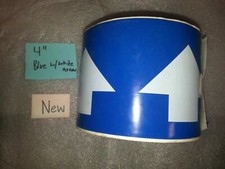 Brady 91289 Arrow Tape White Blue Vinyl 4 Inch x 90 Ft Pipe Marker Safety Label