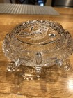 Cut Glass Footed Covered Candy Dish With Bird, Vintage — photo 4