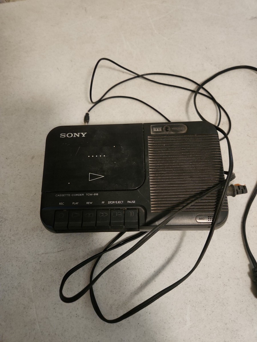Sony Cassette Corder Model TCM-818 Tape Player Recorder - Black /w