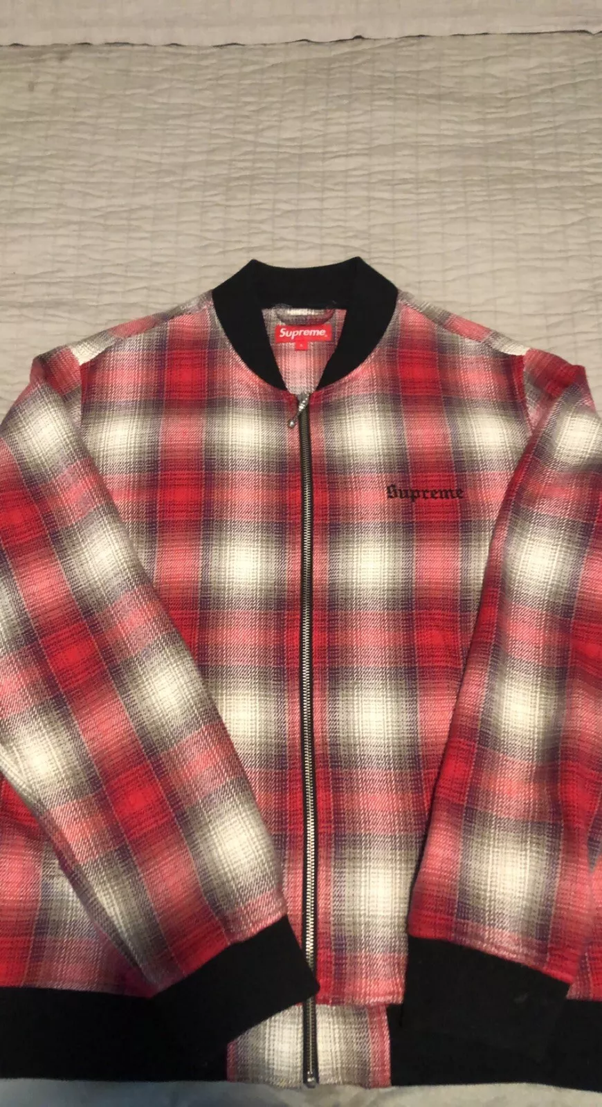 SS16 Supreme Shadow Plaid Bomber Jacket Size large
