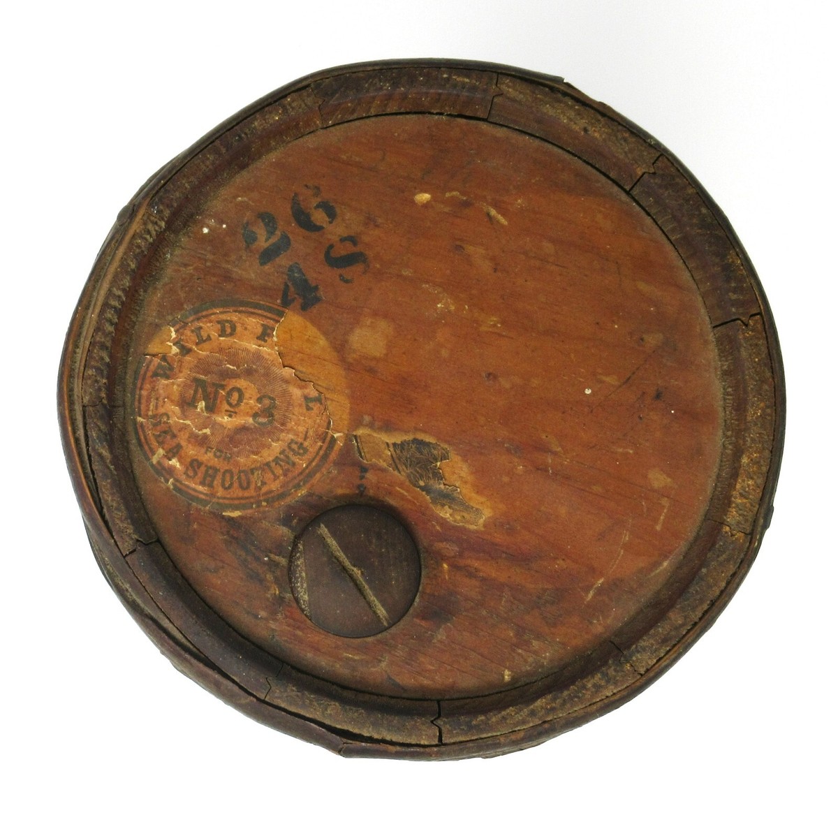 Scarce Oriental Powder Mills Wood Gun Powder Keg Wild Fowl Sea