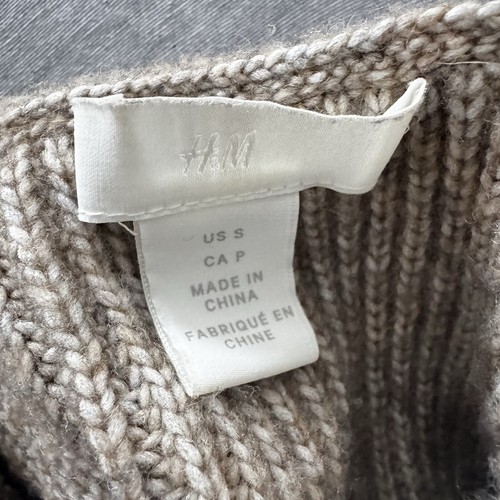 H&M Oversized Turtleneck Women’s Sz S Taupe Wool Blend Sweater - Picture 3 of 6