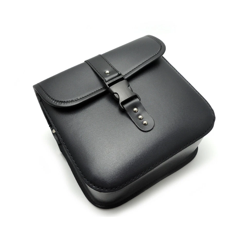 Alforjas de motocicleta de cuero PU para equipaje Sportster Softail Dyna Foto 3 de 4