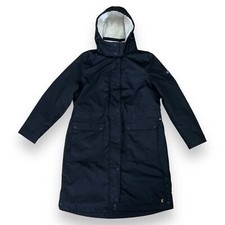 Joules Waterproof Coat Women Size 10 Black Loxley Cosy Removable Hat Nwt $219