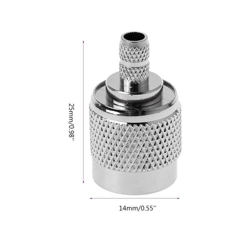 TNC Male Plug RF Coax Connector Crimp Nickelplated For Cable RG58 RG142 RG400 LM - Zdjęcie 3 z 8