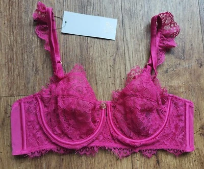 MARKS AND SPENCER M&S Rosie Pink Lace Balcony Bra UK 36A