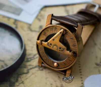 Sonnenuhr Leder Armband Sonnenuhr Kompass Marine Uhr Geschenk für Sohn/D