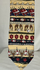 Tabasco Brand Tabasco Mens Tie Silk Made in USA 61" X 4" Multicolored
