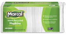 Marcal Recycled Luncheon Napkins, Whitened without chemicals containing chlorine