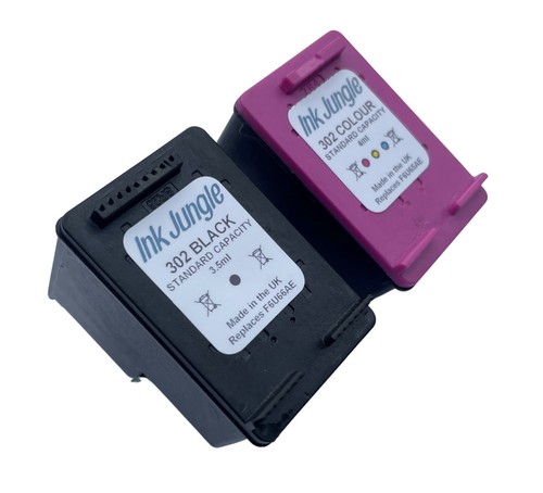 Refilled 302 Black / Colour Ink Cartridges For HP DeskJet 3632 Inkjet Printer - Afbeelding 7 van 9