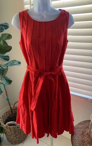 calvin klein fit and flare dress red 