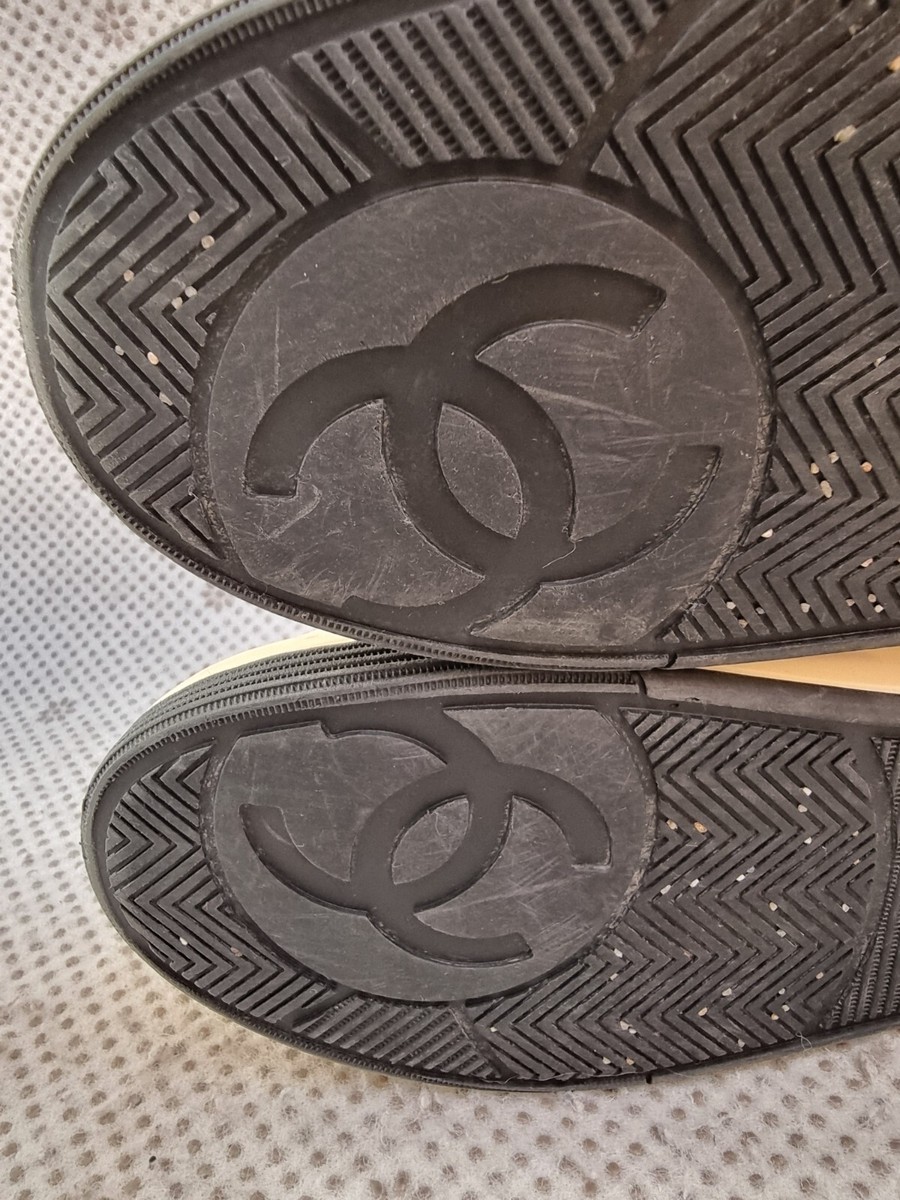 シャネル CHANEL サイズ表記「36」23センチ 黒×白 エナメル CHANEL 2023 Logo CC White Beige Black Sneakers 41 10