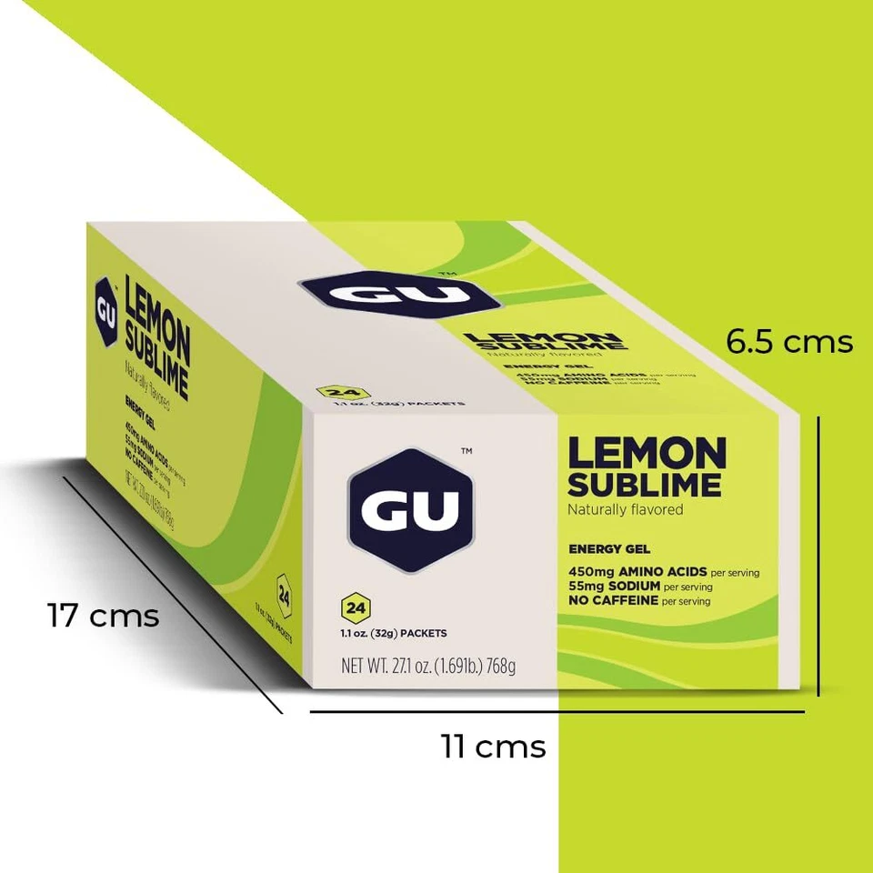 GU Energy Gel Lemon 24 Count Sports Nutrition Portable Energy for Athletes - Image 3 of 4