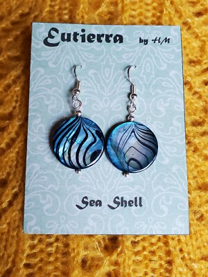 Eutierra Earrings Hand Crafted In The USA Silver Plated Sea Shell 1 3/4''...