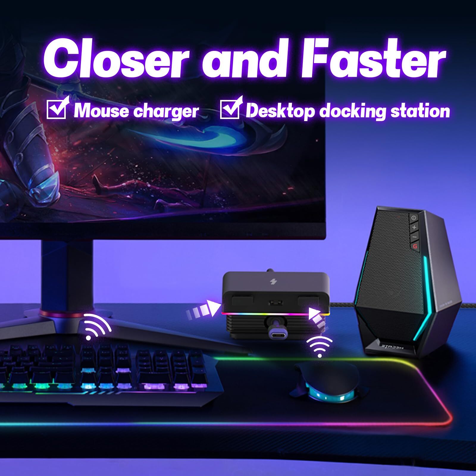 for G Pro X Superlight 2 Gaming Mouse Charging Dock for Razer Viper V3