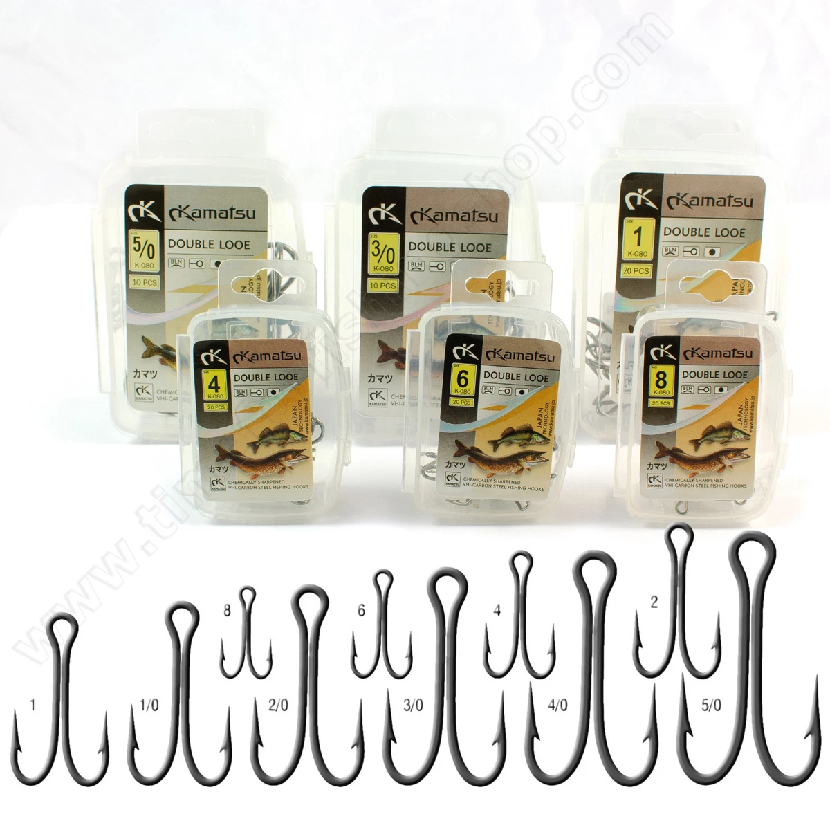 OUTKIT 20Pcs/Lot Quality Stainless Steel Double Fishing Hook 8 Sizes Hook for La