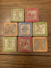Lot of 8 Vintage Disney Animals Wooden Toy Blocks