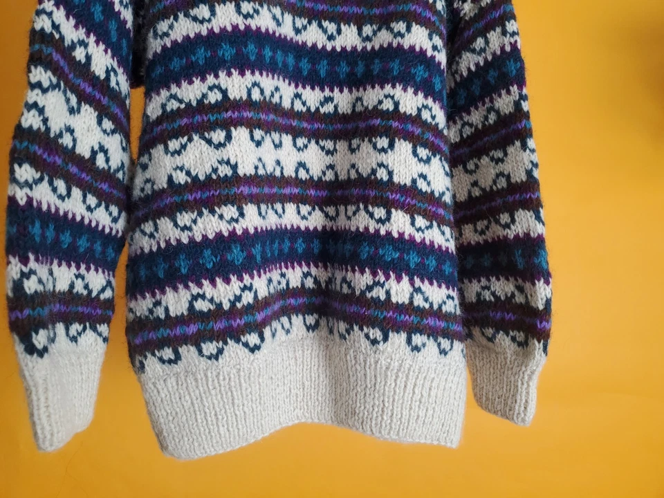 Suéter de Lana NEPAL Lost Horizon Hecho a Mano HOMBRE Talla MEDIANA Pesado RARO MULTICOLOR Foto 3 de 4