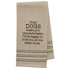 Mona B Funny Novelty Cotton Kitchen Dishtowel Bar Towel Happy Dog Home Decor