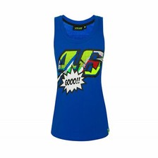 VR46 Valentino Rossi Pop Art Womens Cotton Ladies Tank Top - Blue