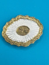 Vintage Crumrine Bolo Tie Slide Gold Tone Silver Tone