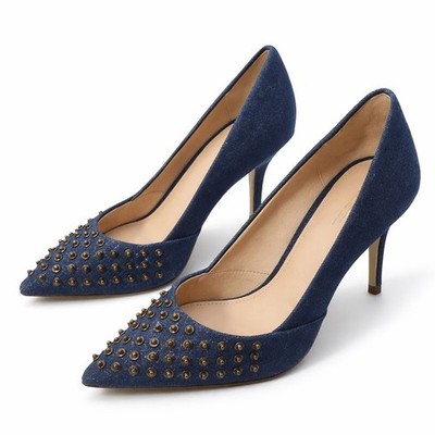 DIESEL PICARESQUE Damen Pumps EU 39 Indigo Denim High Heels Nieten 10cm