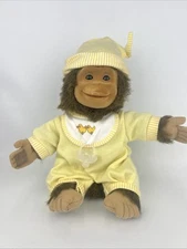 Vintage 1994 Hosung Joey Baby Chimp Monkey 11" Plush w/ Outfit, Hat & Pacifier