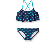 Kanu Surf Girls' Karlie Flounce Bikini Beach Sport 2 Piece Swimsuit Size 14 8687