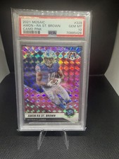 2021 Panini Mosaic Amon-ra St. Brown Rookies 328 Camo Pink Prizm Psa 10