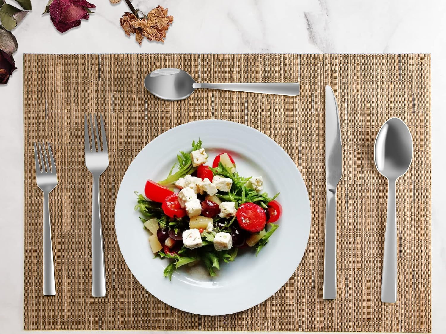 Silverware Set for 8, Briout 40 Piece Flatware Cutlery Stainless Silver 