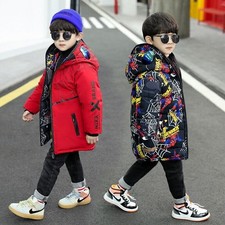 For Kids Boys Spiderman Hooded Jacket Winter Coat Parka Outerwear pre-winter UK